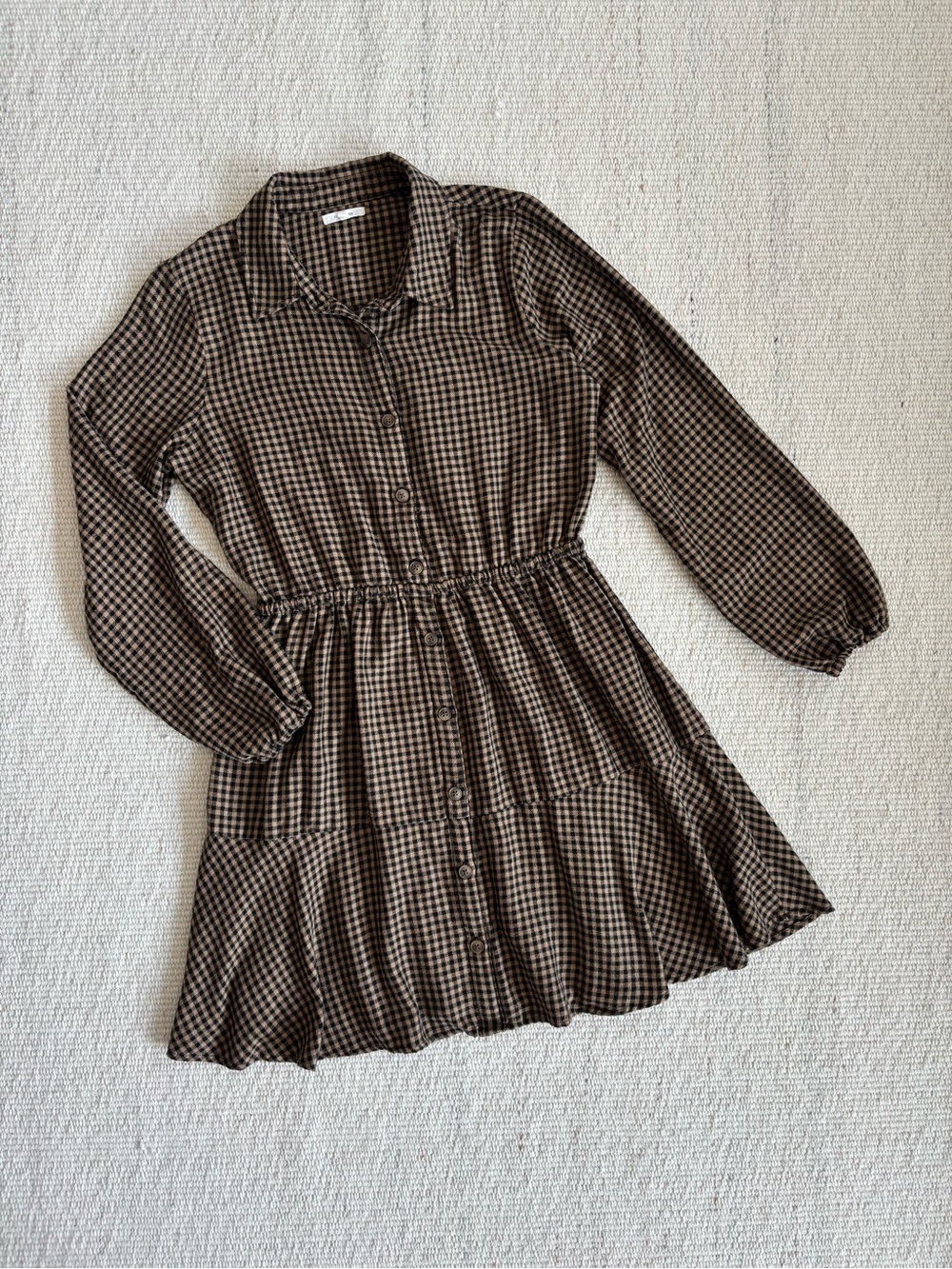 | Maurices | Long-Sleeve Gingham Shirt Dress Women’s size Medium